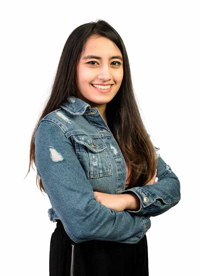 Female student smiling to camera