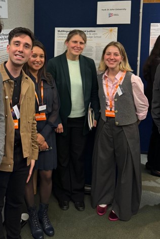 From left to right: Dr Mattia Zingaretti, Dr Indu Vibha Meddegama, MP Rachael Maskell, and Catalina Marseillan.