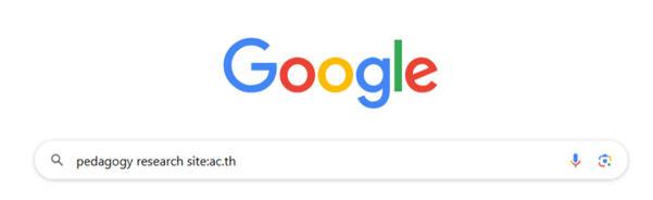 Google search for 'pedagogy research site:ac.th'