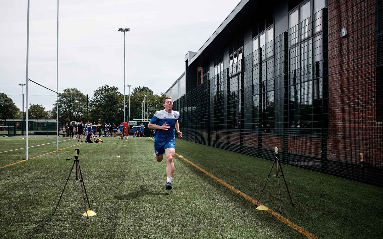 Harrogate Town footballer training at Haxby Road