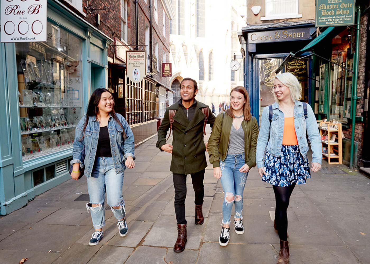 Students walking through York