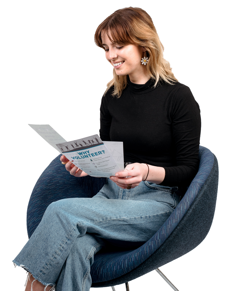 A girl sitting and reading